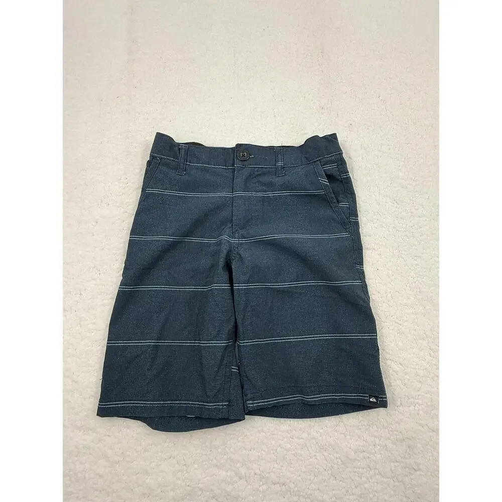 Quiksilver White Navy Striped Stitching Belt Loops‎ Shorts Set Boys Size 7
